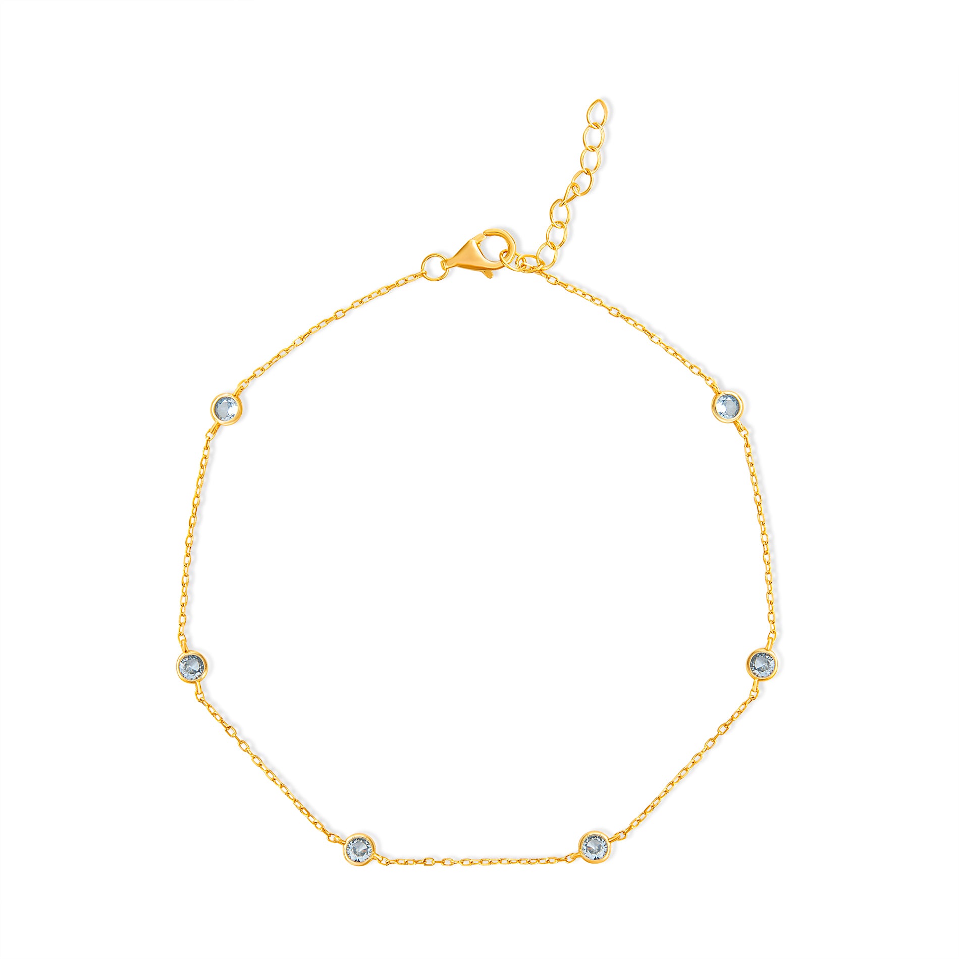 Aquamarine Sparkle Anklet